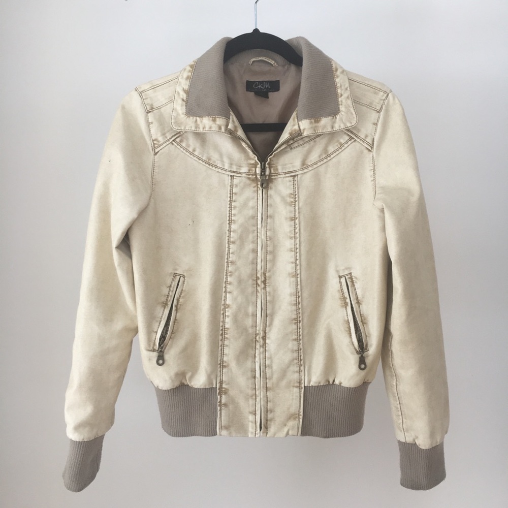 Faux Leather Bomber Jacket